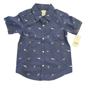 3/$25 Carter’s Boy Navy Blue Button Down Sea Creature Shirt NWT